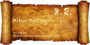 Mikus Róbert névjegykártya